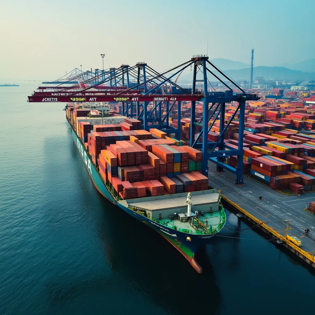Contenedores de carga en un puerto